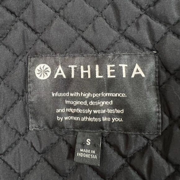 Athleta District Primaloft Faux Fur Hood Jacket Grey Black Size Small - Picture 11 of 15